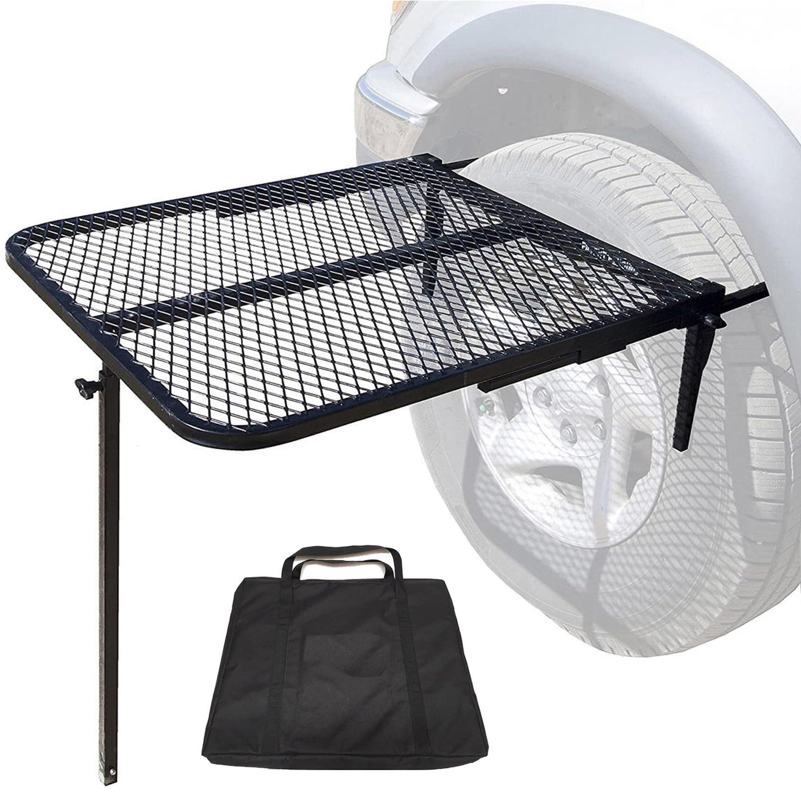 Table de camping pliante 70x50 cm ultra compacte avec sac de transport pour pneu de voiture RV
