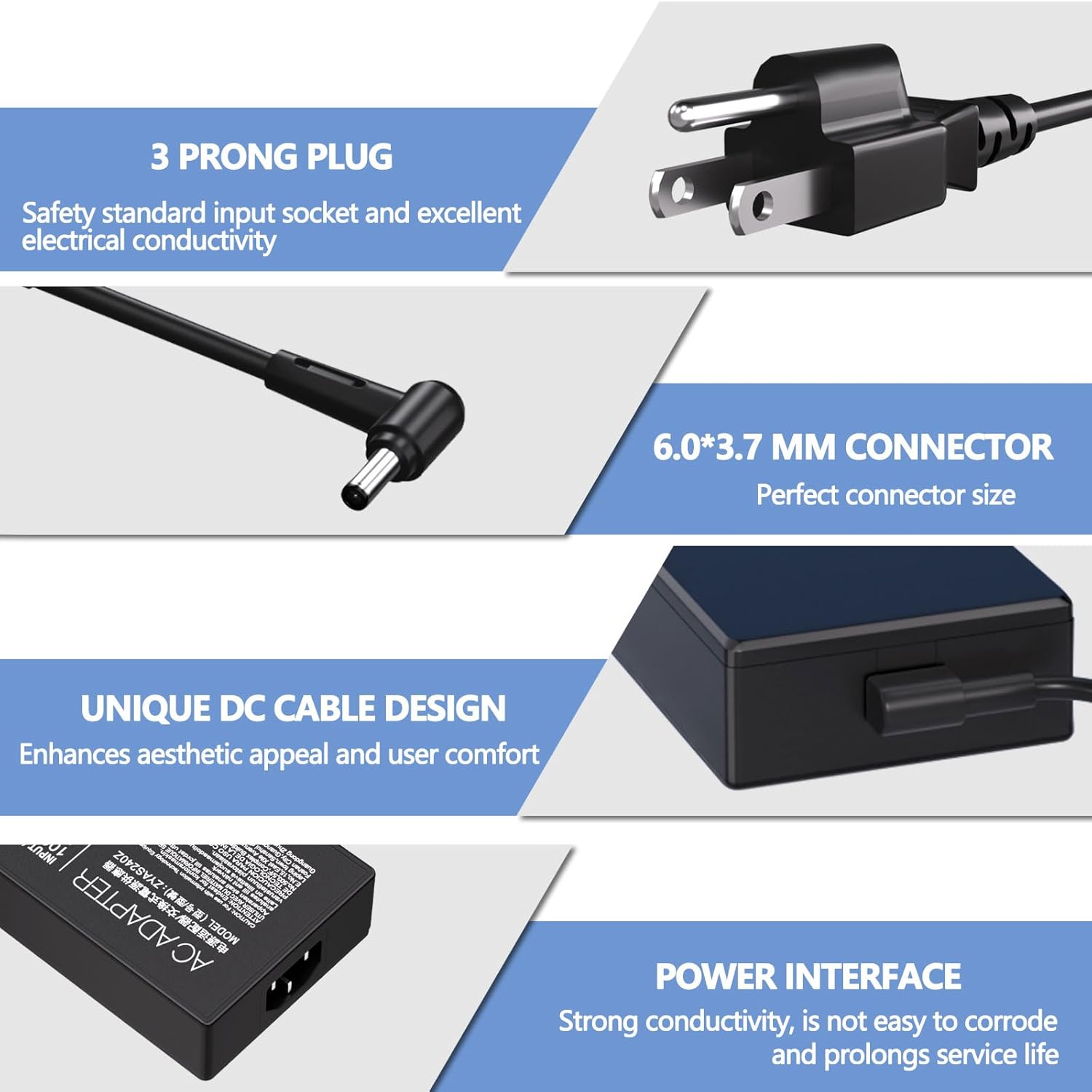 240W for ASUS Laptop Charger Replacement 20V 12A Compatible with Rog Zephyrus G14 G15 M16 G16 S15 S17 ROG Strix G15 G513 Strix Scar 15 G533 G16 G614 G17 TUF A15 16 17 F15-17 Gaming Laptop-6.0 * 3.7MM