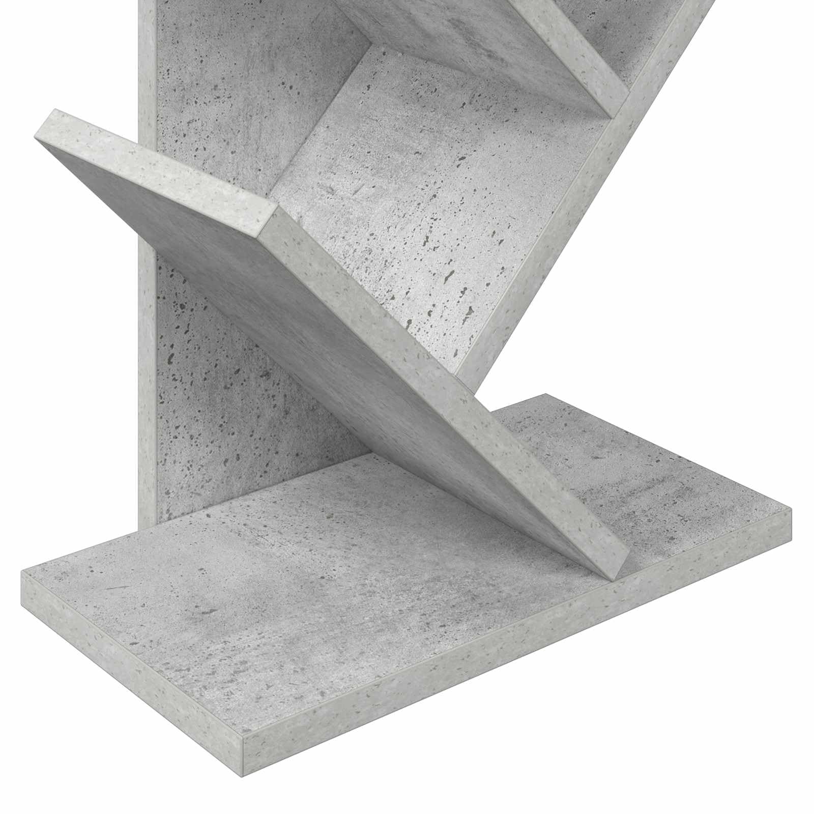 Libreria a 6 ripiani, 30 x 18 x 100 cm, in legno, grigio cemento, salvaspazio, versatile, adatta per soggiorno, camera da letto, ufficio, cameretta dei bambini