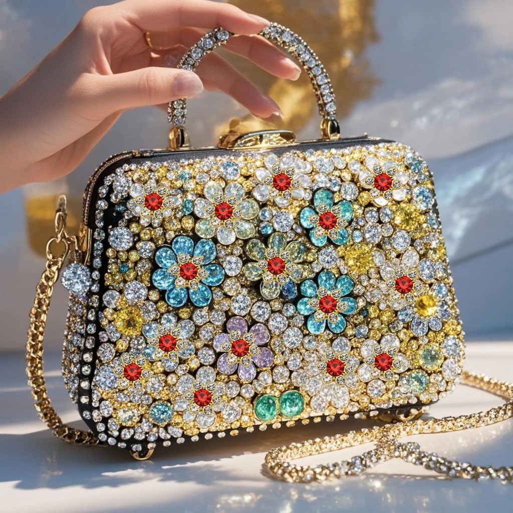 100 Pcs 13mm Flower Crystal Rhinestones, Flatback Rhinestones Glass Gems for Crafting, Gold Base Decorations for DIY Crafts Jewelry Making Clothing Accessories(03 Red) - Image 6