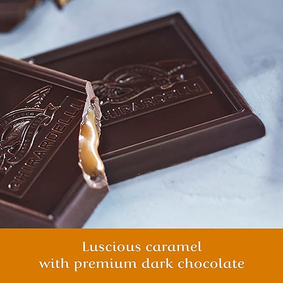 Ghirardelli Dark and Caramel Sea Salt, Chocolate Squares, 5.32 Ounce (Pack of 1)