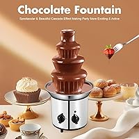 Vista 5 de Fuente de chocolate, capacidad de 2 libras, fácil de montar, fuente de fondue de chocolate de acero inoxidable de 4 niveles para queso nacho, salsa