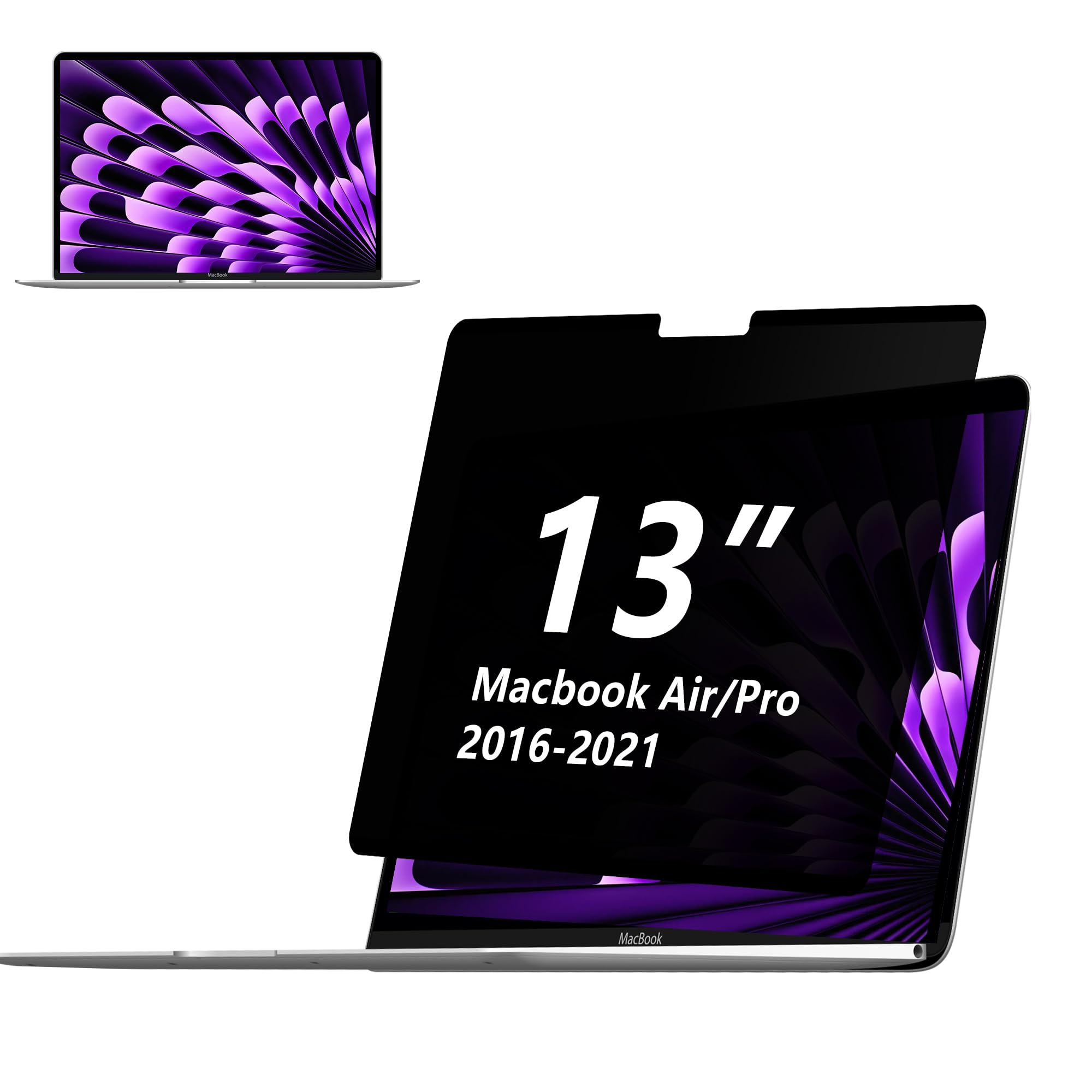 Adeway Prywatny Ekran do Macbook Pro 13 Cali (2016-2022, M1, M2) / Macbook Air 13 cali (2018-2021, M1), Anti-spy, Redukcja Niebieskiego Światła & Anti-Glare, Idealny do Biura i Podróży