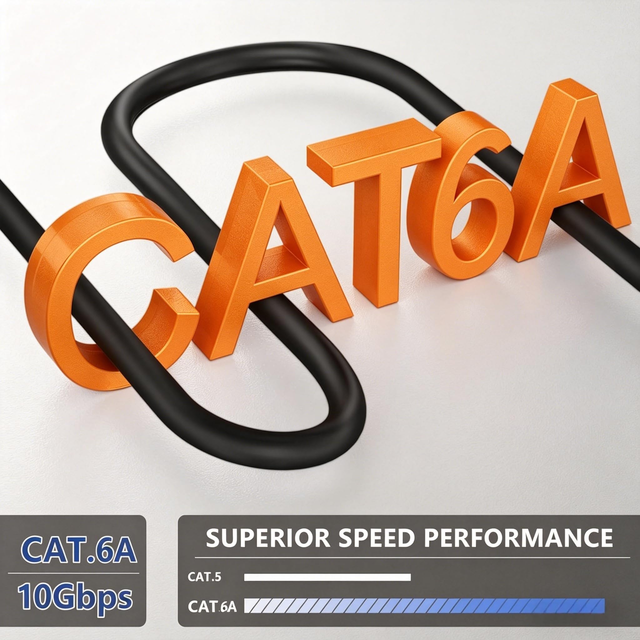 Elfcam® - 305m Câble de Réseau Ethernet Bobine | 100% Cuivre U/FTP | CAT6A, 26AWG RJ45 | LAN 10Gbps | Blindé | PC, Switch, Routeur, Modem, Commutateur (305 Mètres,Noir)