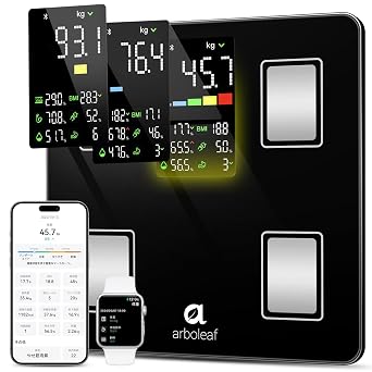 arboleaf 体重計 スマホ連動 体脂肪計 体組成計 3.5インチ大画面 本体7項目表示 アプリ15項目測定 Bluetooth対応 の商品画像