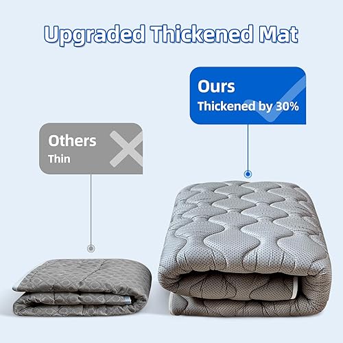 Miniatura 4 de Tapete de juego de espuma prémium para bebé de 47 x 47 pulgadas, tapete grueso de una sola pieza, tapete acolchado antideslizante para jugar,