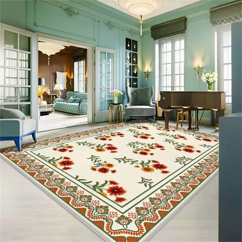 Tapis motif floral frais multicolore 200x300cm pour grand salon et chambre