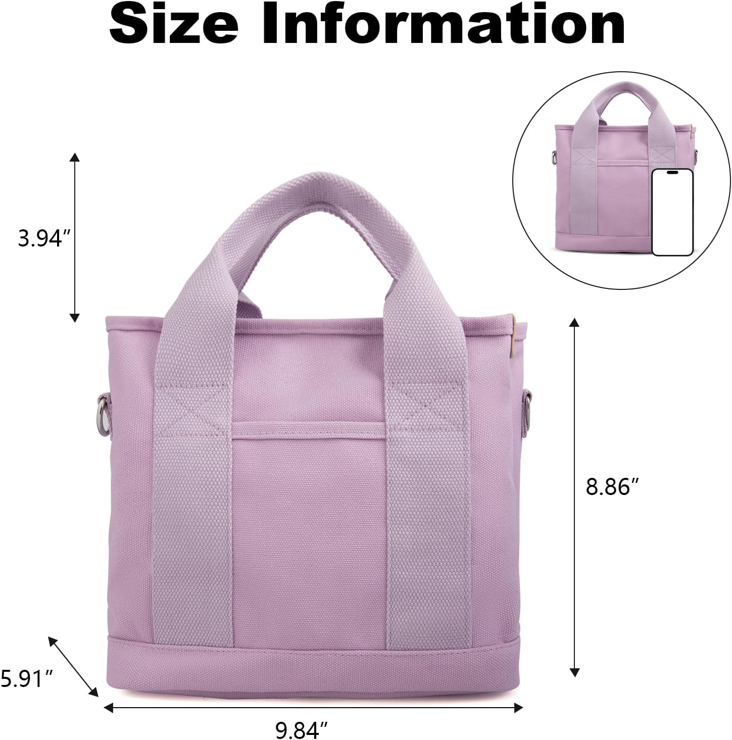 IwIeIaIrI Small Tote Bag, Canvas Mini Crossbody Tote Bag
