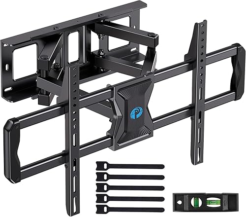Pipishell Soporte de pared para TV de movimiento completo para la mayoría de televisores de 37 a 84 pulgadas de hasta 100 libras, soporte de TV de