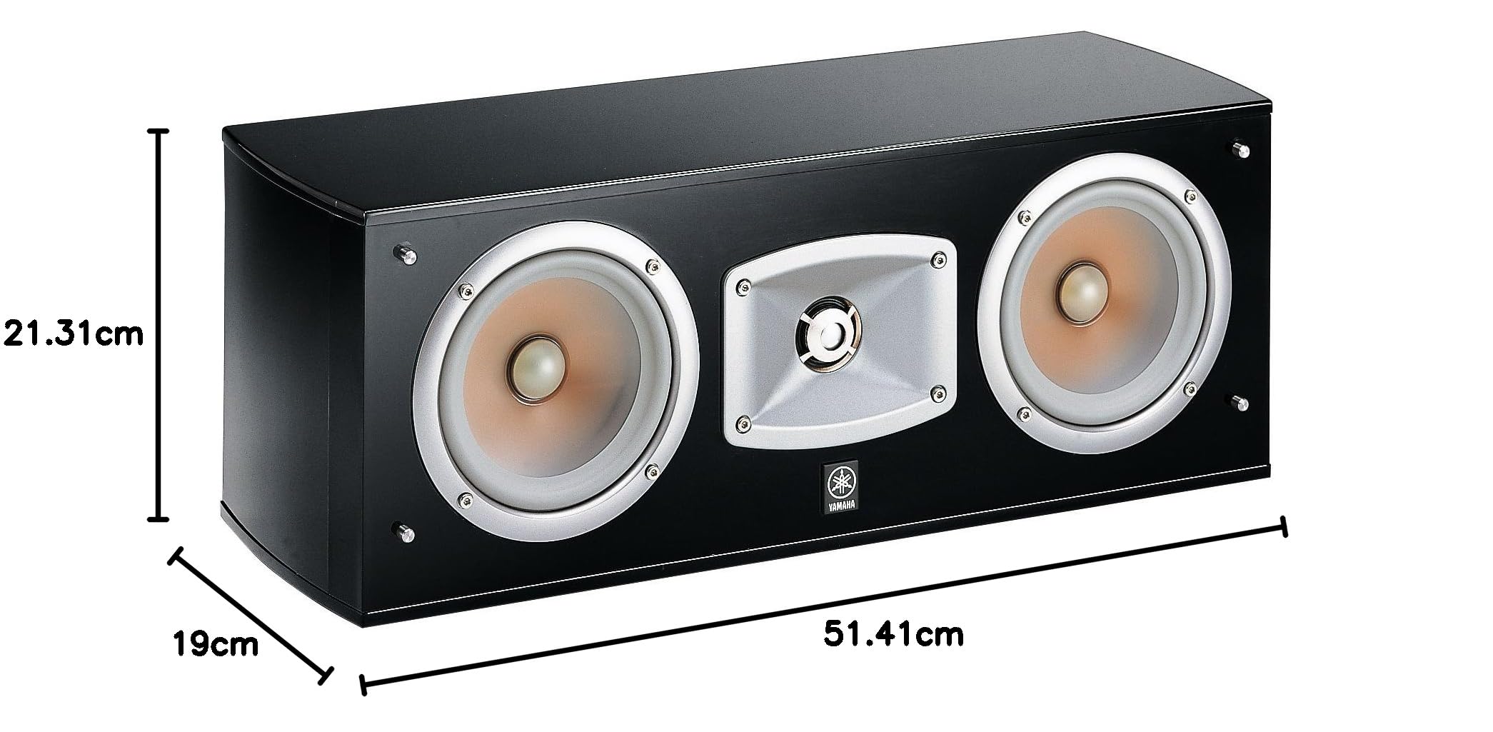 Yamaha NS C 444 Center Speaker 2-Way Centre Speaker Acoustic Suspension Double Woofer Black Piano Lacquer