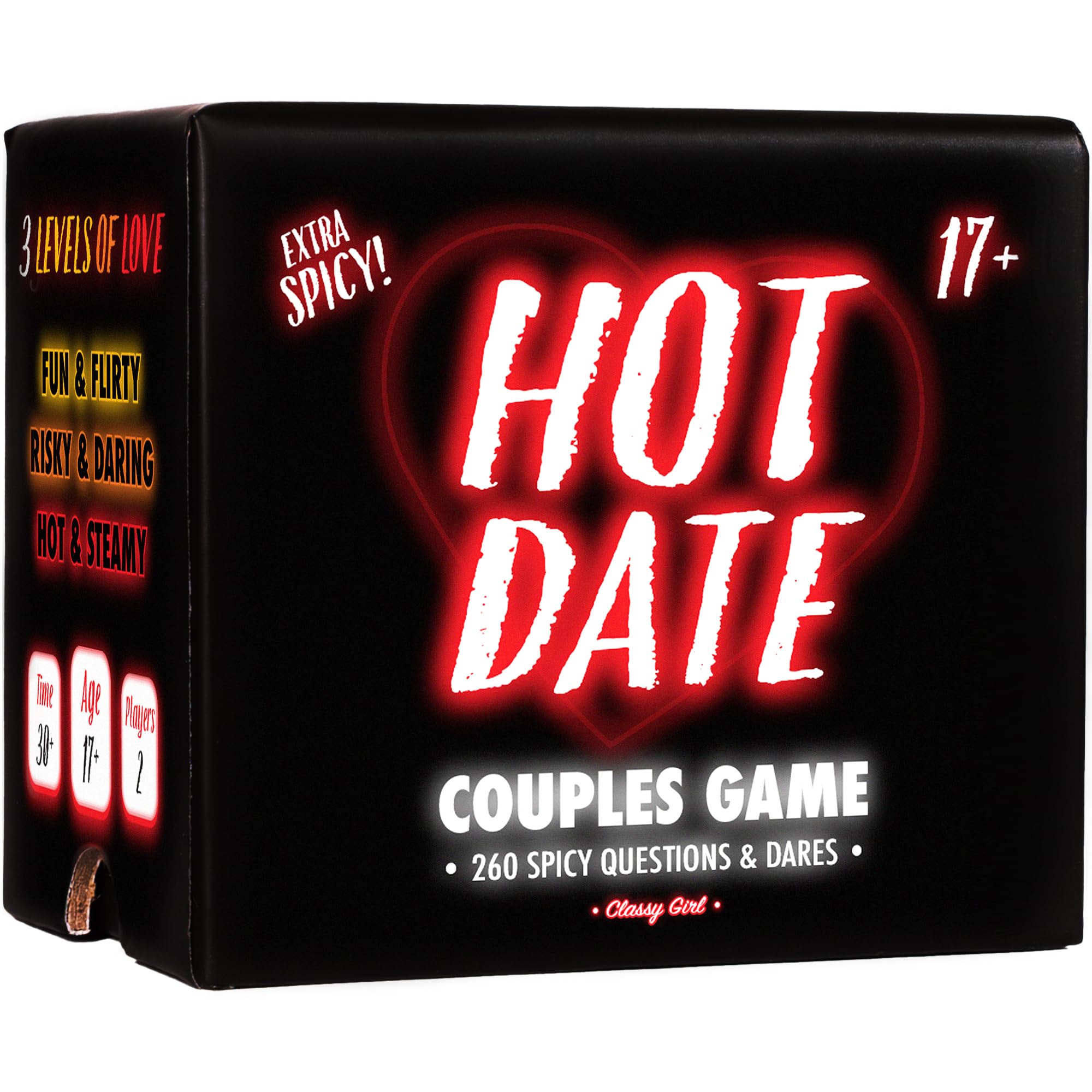 Hot Date - Juego de parejas para adultos, 240 preguntas picantes, divertidas y desafíos para noches románticas y relaciones profundas, tarjetas de conversación de intimidad, 2 jugadores
