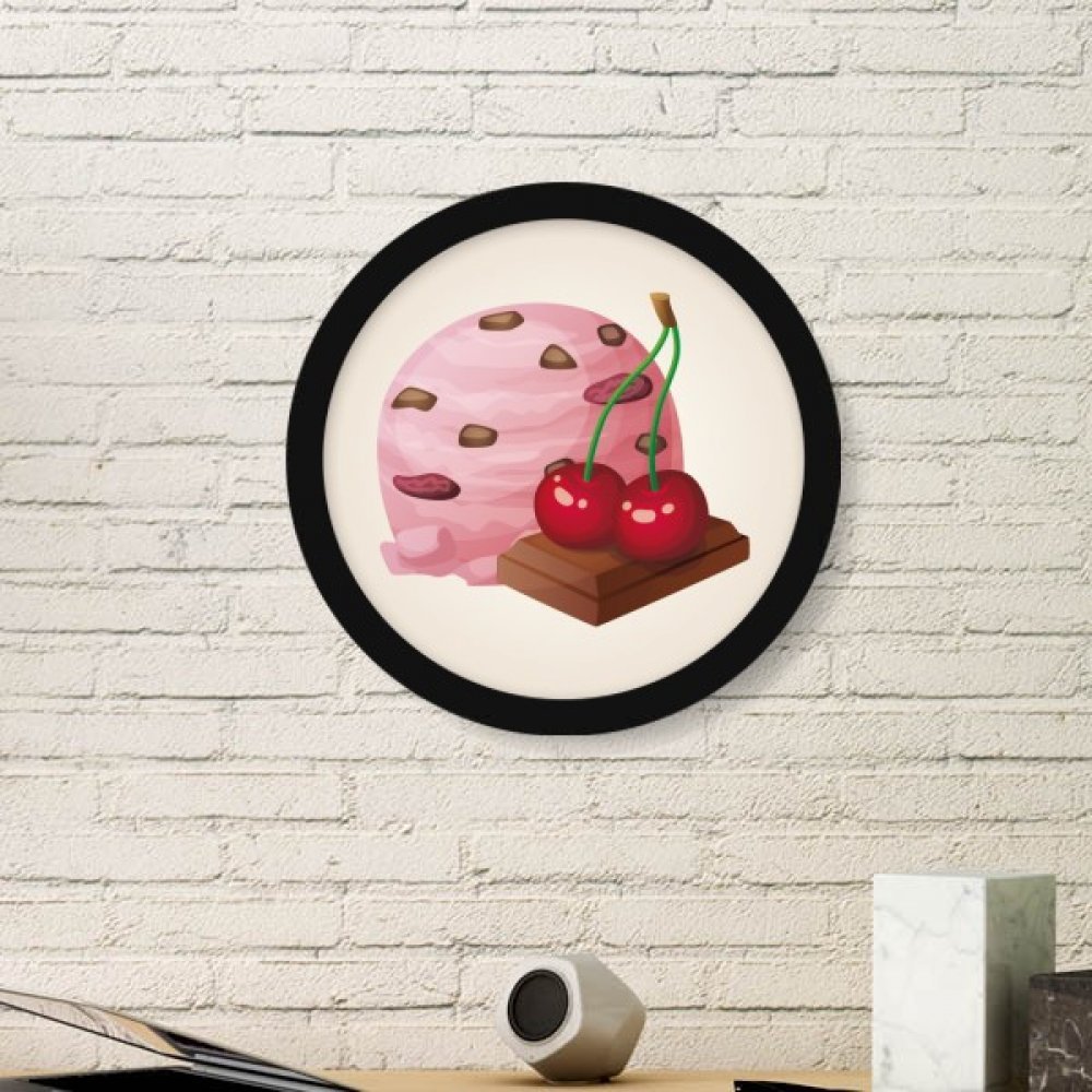Cadre photo en bois rond noir idée cadeau originale peinture artistique crème glacée violette
