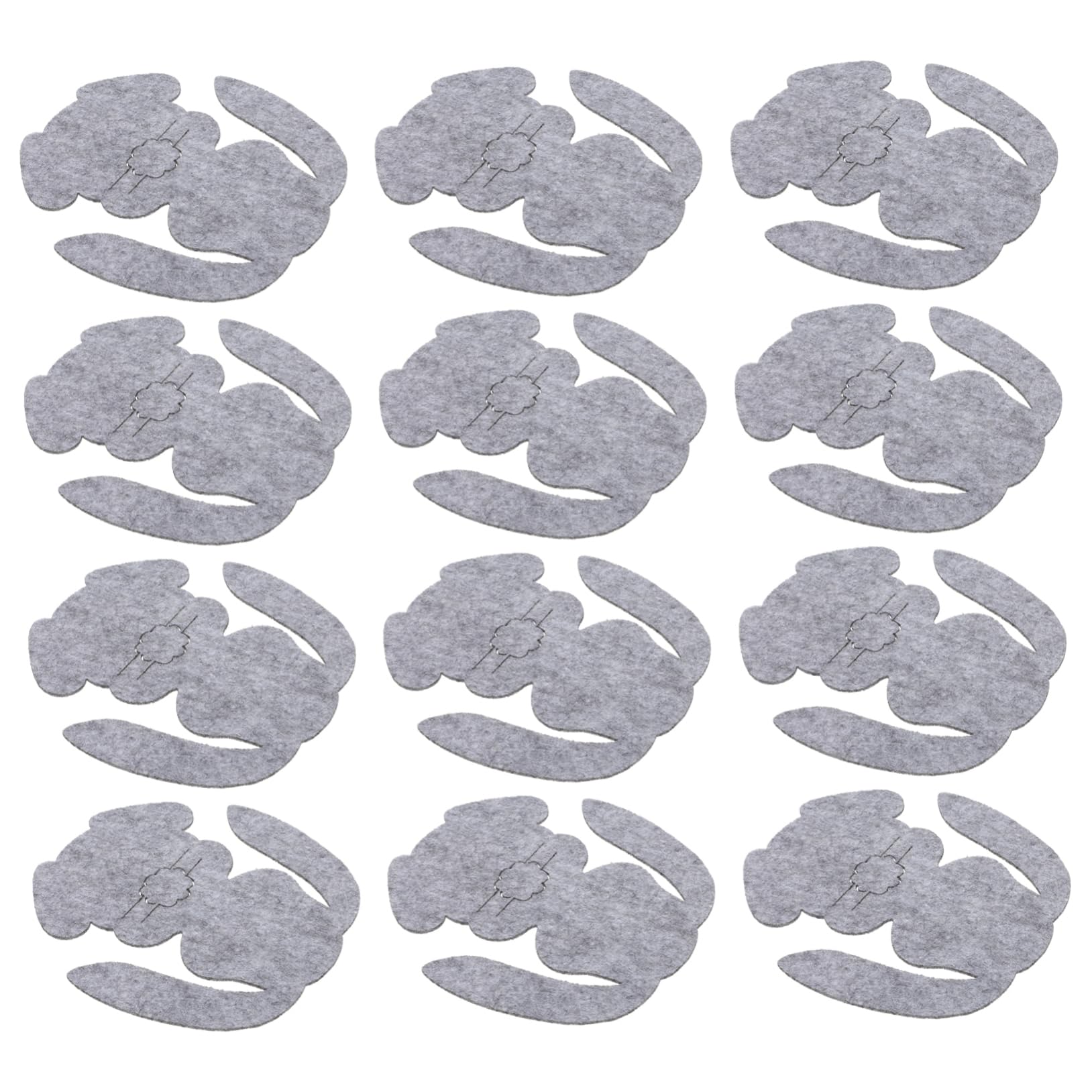 Cabilock 12pcs Easter Bunny Cutlery Sleeves Portable Utensil Covers for Holiday Dining Table Decor Cute Design for Parties and Festivals Grey Color for Family Gatherings