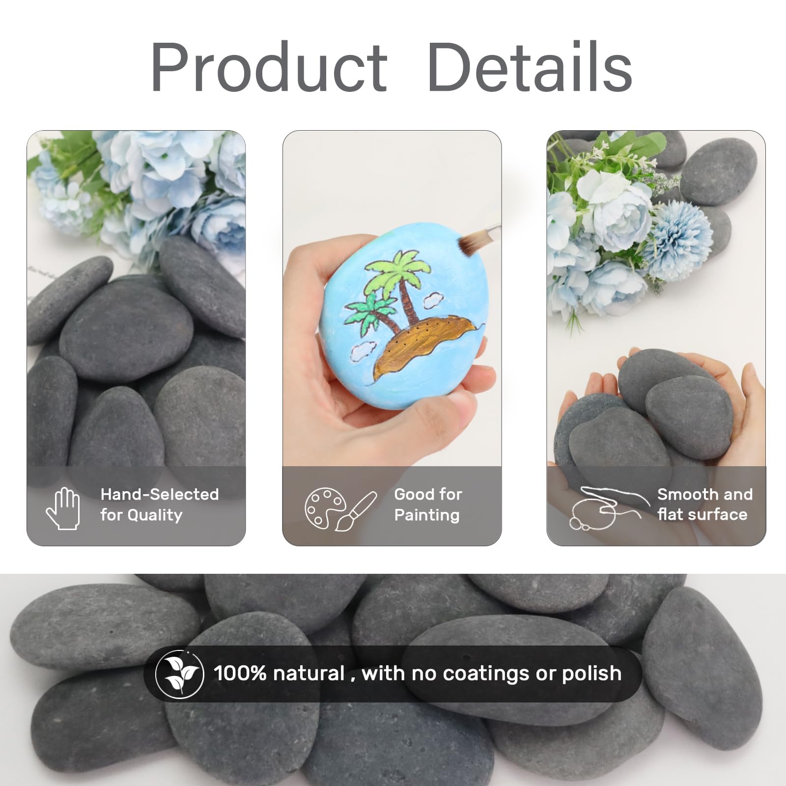 25 Pièces Galets A Peindre, 4-6cm Peindre Galets Decoratif, Créatif