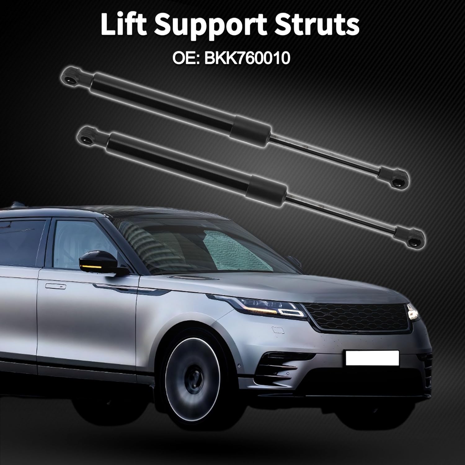 Front Hood Lift Supports Struts Gas Spring No.BKK760010 for Land Rover Range Rover 2003-2012 Black 2PCS