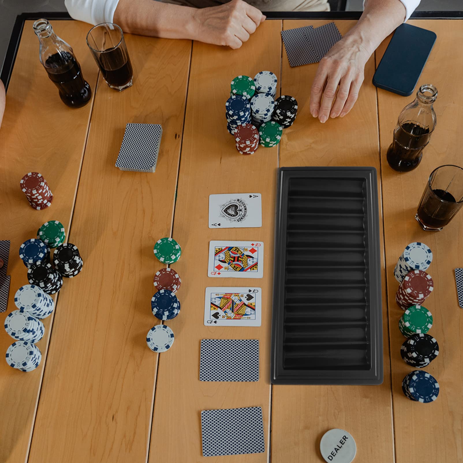 Happyyami Poker- Chip- Tablett - Poker- Chip- Tabletts Poker- Chip- Rack- - Poker- Chiphalter Poker- Speicher- Organizer- für Party- Gunst Schwarz Poker- Tischfächer Pokertisch- Chip- Tablett
