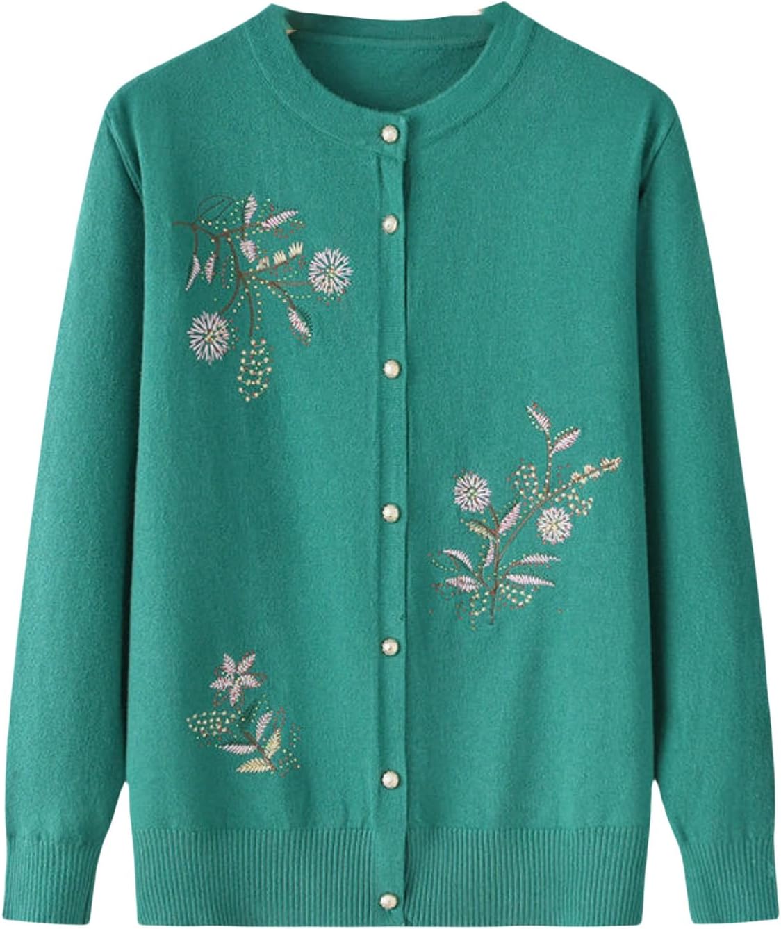 Elderly Women's Spring Autumn Knitwear Thin Sweater Cardigan