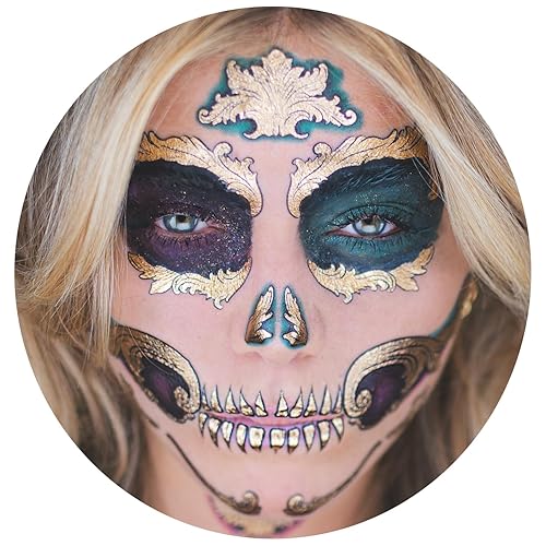 2 x Dia de los Muertos Face Halloween Temporary Tattoo,