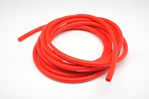 Autobahn88 High Performance Silicone Vacuum Hose, ID=0.24" (6mm), OD=0.47" (12mm), 10 Feet (3 Meter), Red