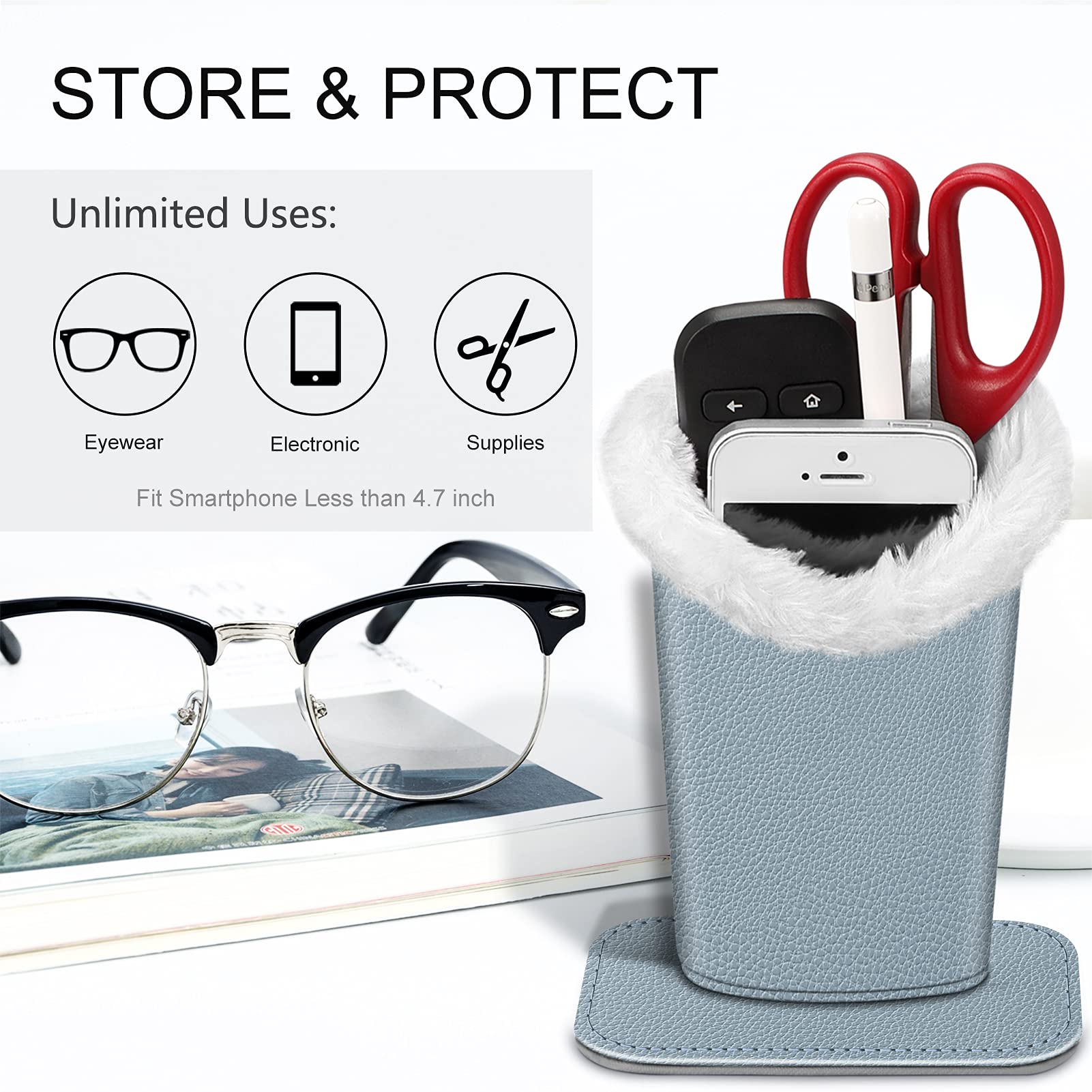 FINTIE Porte Lunettes Maison, Support de Rangement Magnétique pour Lunettes et Accessoires de Bureau