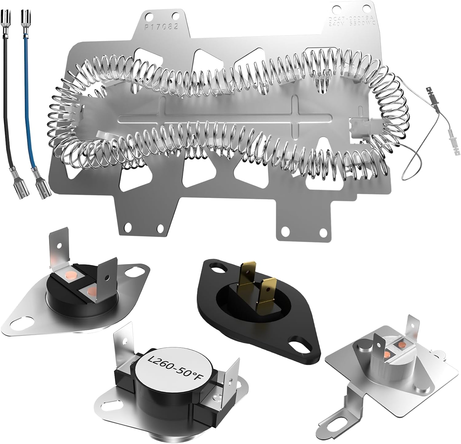 Upgraded Heating Element for Samsung Dryer - DC47-00019A Dryer Heating Element for DV42H5000EW/A3 DV45H7000EW/A2 DVE50R5200W/A3, Including DC96-00887A, DC47-00016A, DC47-00018A and DC32-00007A