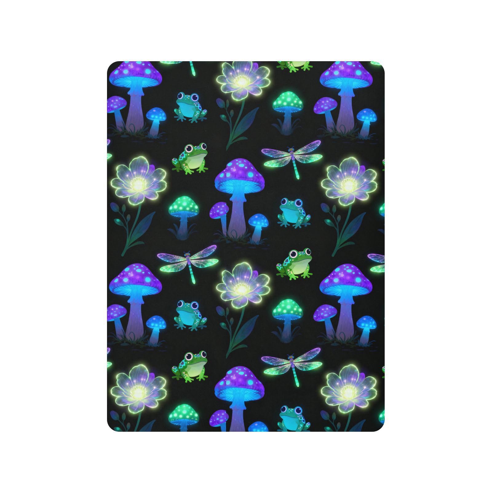 Sábanas para cuna de bebé con diseño de hongos brillantes y ranas para niños y niñas, sábana de algodón suave y cómoda, decoración de guardería 1