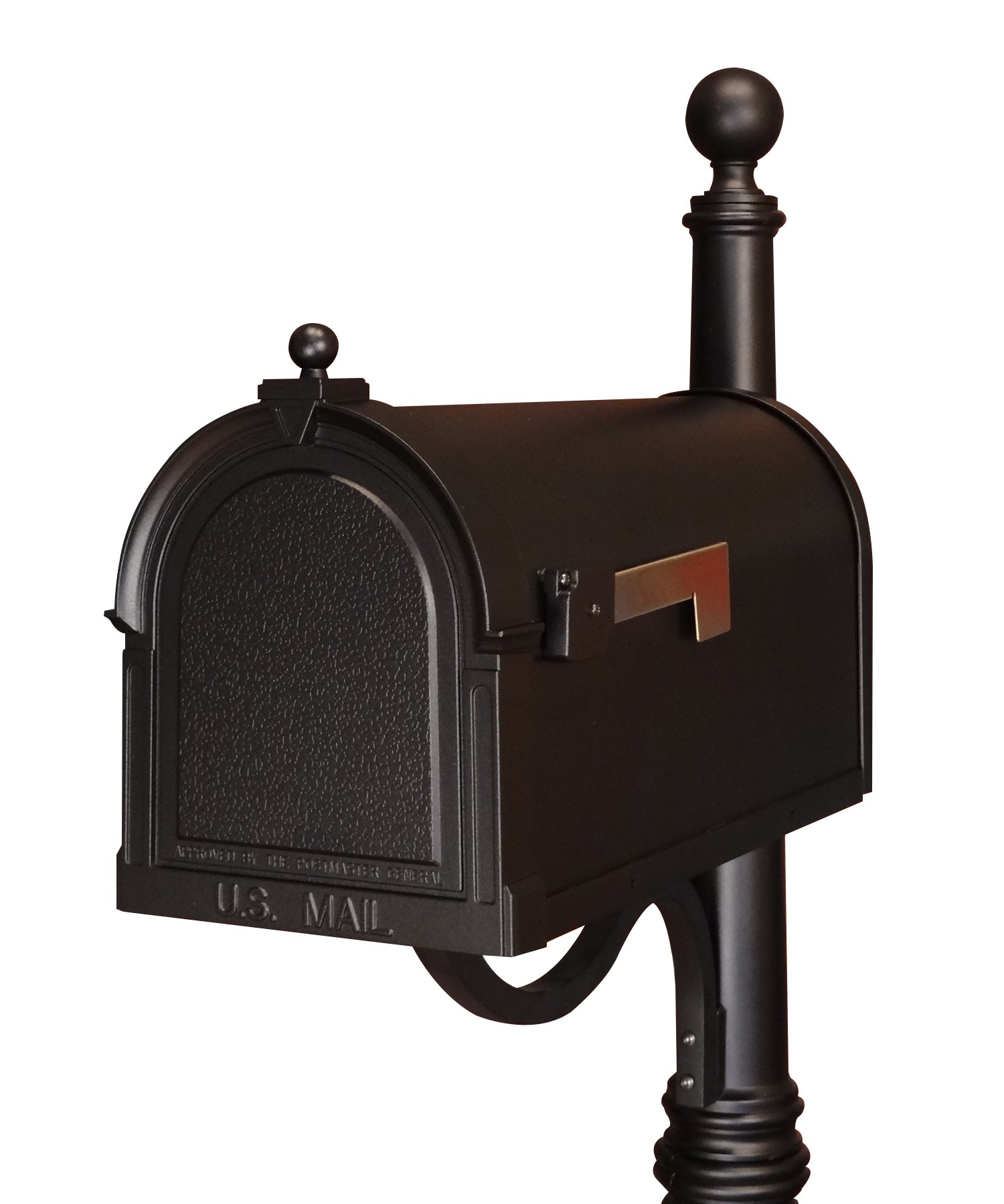 Special Lite Berkshire Curbside Mailbox - Black Aluminum Mailbox for Post Mount - SCB-1015-BLK