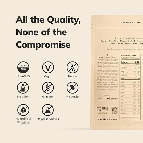 Miniatura 3 de Ka'Chava Mezcla de batido nutricional todo en uno, fresa, 15 porciones, más de 85 superalimentos y nutrientes, bebida de proteína en polvo a base de