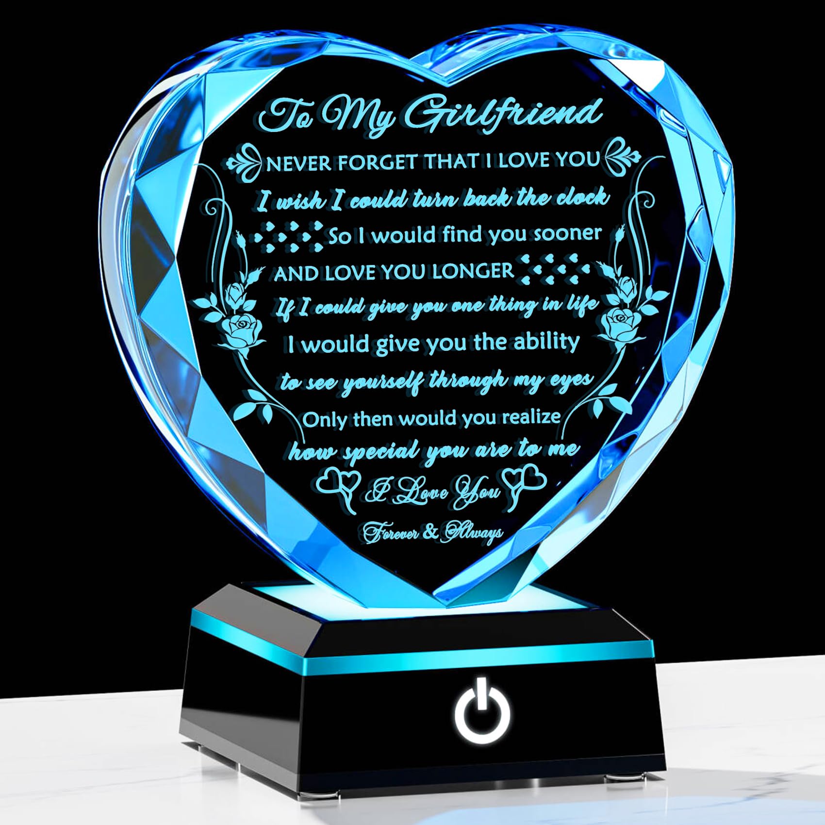 YWHL LED Heart Crystal
