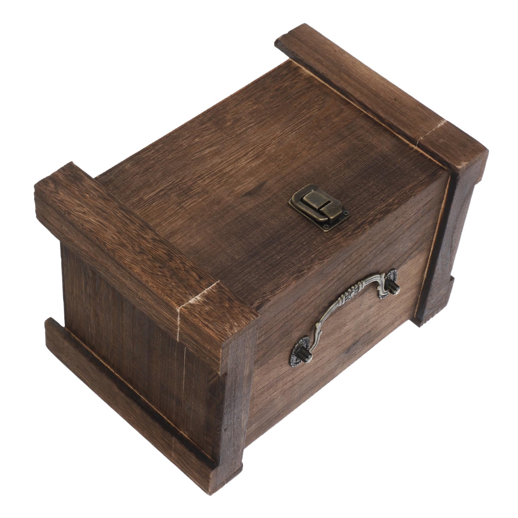 GLEAVI Vintage Wooden Tea Storage Chest Box Organizer for Loose Leaf Tea Elegant Design Construction for Home Use