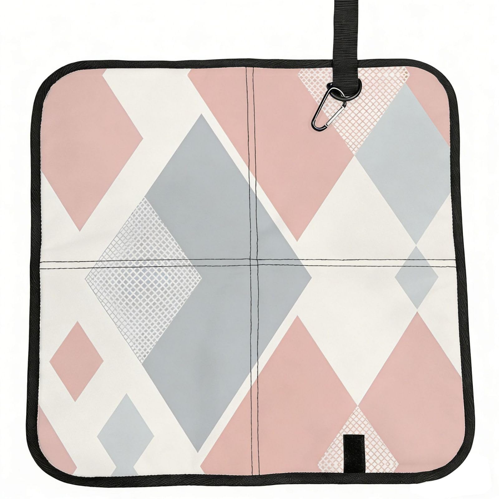 DUYIOKH Pastel Diamond Mesh Pattern Print Foldable Portable Seat Cushion for World Cup Games, Camping and Outdoor Activities