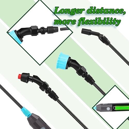 Miniatura 2 de Pulverizador eléctrico de doble varita con mango recargable USB con 3 boquillas de niebla, con correa para el hombro de 1.35 galones5L