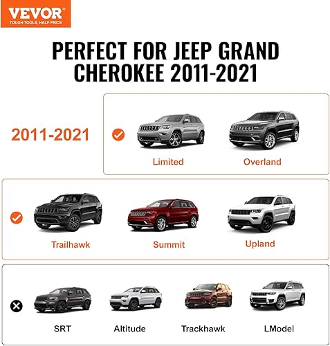 Miniatura 2 de VEVOR Barras transversales para portaequipajes, compatibles con Jeep Grand Cherokee 2011-2021 con rieles laterales ranurados, capacidad de carga de