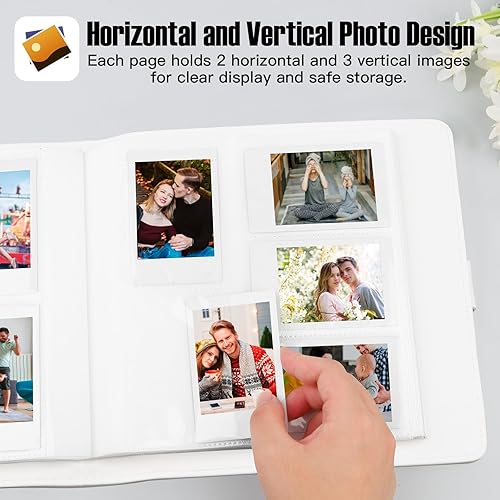 Miniatura 7 de Álbum de fotos de 360 bolsillos para cámara instantánea Fujifilm Instax Mini 12 11 9 40 90 8 Evo LiPlay, cubierta de cuero, álbum de fotos de 2 x 3