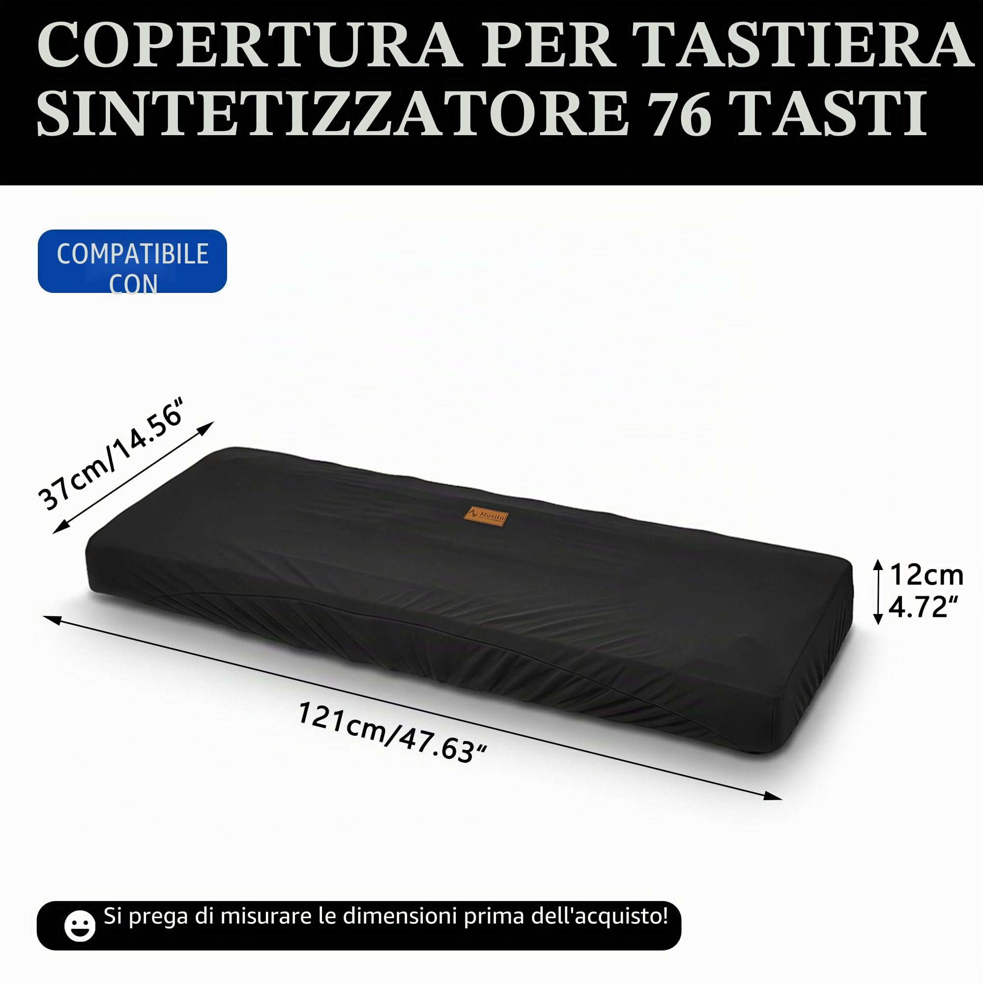 Musiin Premium Chinlon Keyboard Dust Cover - Compatible with Yamaha PSR-EW425,provides full-coverage protection, an essential accessory for your instrument