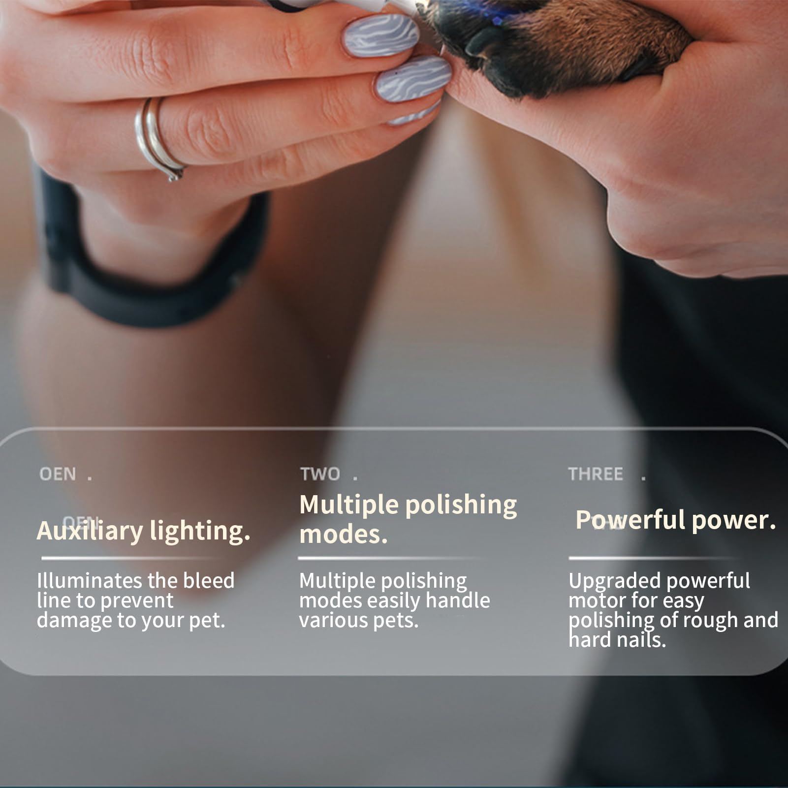 Cortauñas para Mascotas, Lima de uñas for Perros – con Luces LED eléctrica for Recargable por USB Cabezal Repuesto