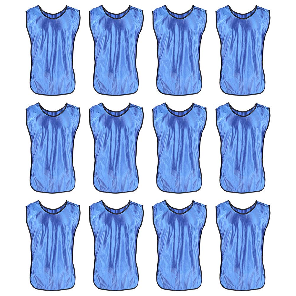 12pcs Adult Sports Vests Skin Friendly Material for Soccer and Multi Sports Training Size Pinnies Vests Includes 12 Vests Per Set Nylon Fabric for Breathability