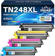 INK4U TN248 TN248XL - Tóner compatible con Brother DCP-L3560CDW MFC-L3760CDW TN-248 HL-L3240CDW TN 248XL 248 TN-248CMYK HL-L3220CWE MFC-L3740CDW MFC-L8390CDW DCP-L35200 Cartucho CDWE
