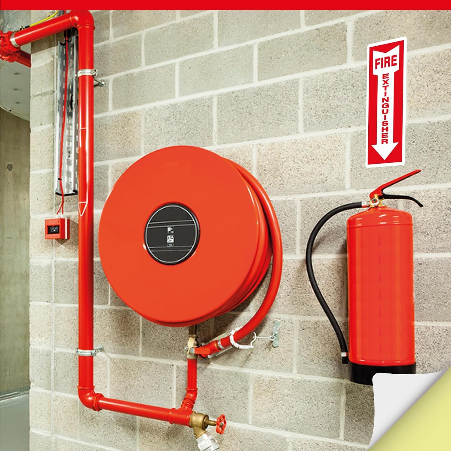 OLANZU Confezione da 24 cartelli estintori per affari - 4x12 PVC
