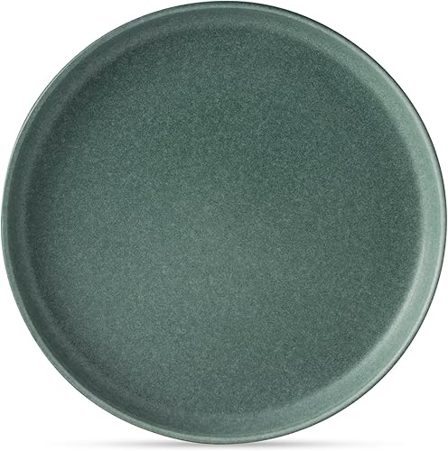 Miniatura 6 de Juego de platos y cuencos para 4, juegos de 12 piezas, acabado verde mate, vajilla de cerámica apta para microondas y lavavajillas