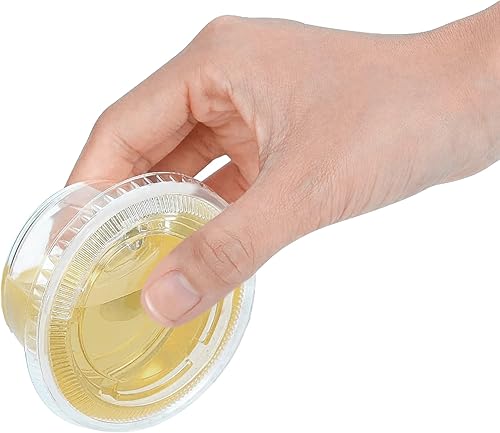 Miniatura 21 de TashiBox 200 juegos de vasos desechables de plástico de 5.5 onzas con tapas, tazas de porción de soufflé