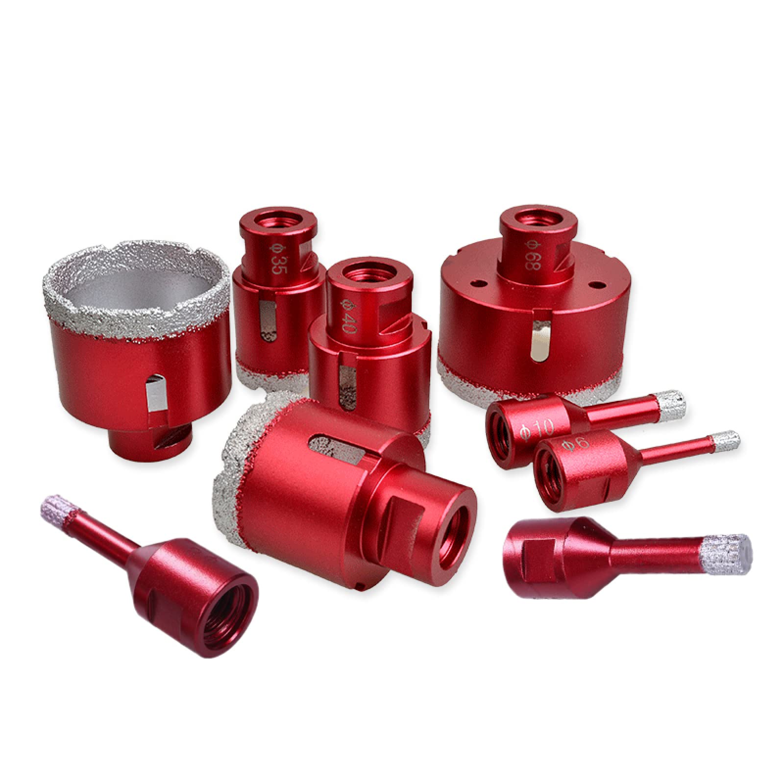 1 PZ 6mm-100mm Vuoto Brasato Diamante Punte di Perforazione M14 Filo di Collegamento Piastrelle di Porcellana Punte da Trapano Pietra di Marmo Muratura Foro Seghe,55 mm