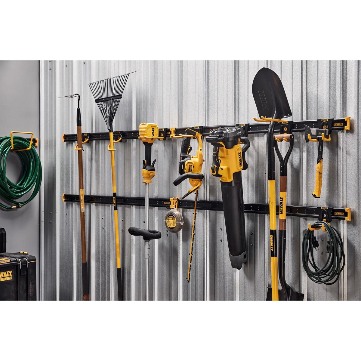 DEWALT Système de rangement d'outils d'atelier – Rail métallique robuste de 122 cm pour van DXL, garage, atelier et sous-sol