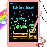 BUKEBU 10.5 Inch LCD Writing Tablet - Colorful Eye-Protecting Doodle Board, Reusable Drawing Pad for Kids 3-8 (Pink)