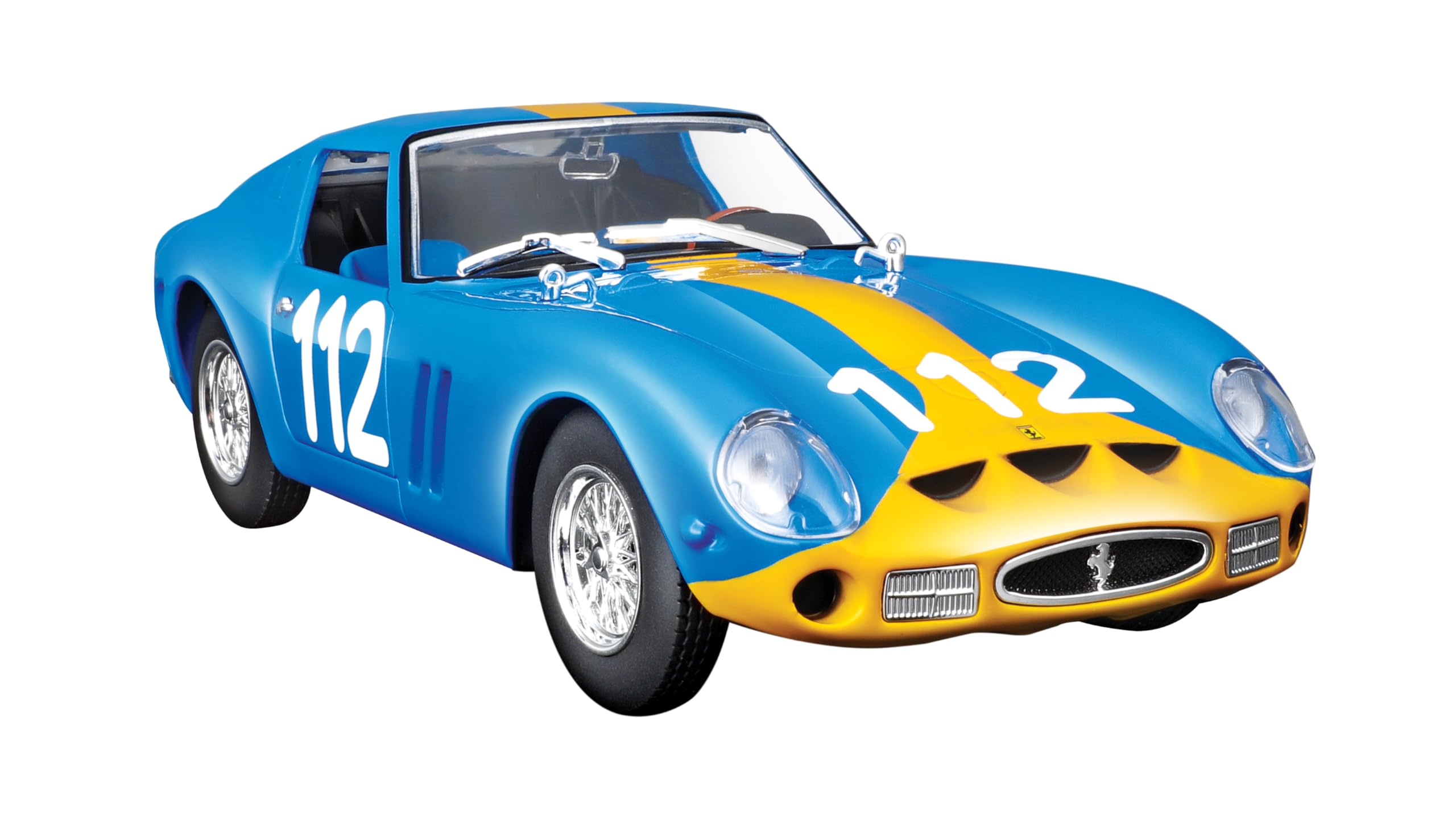 Bburago - Ferrari 250 GTO Blue Assembly Kit - 1/24 Scale Metal Collectible Model Car - Official Ferrari Racing Reduced Model - Realistic Details - Collector's Edition