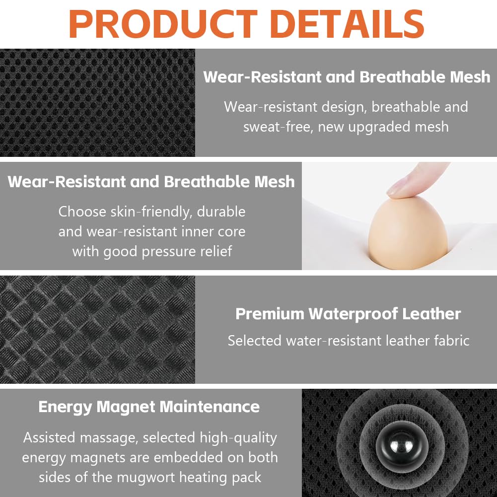 Masajeador Cervical y Espalda con Calor y Vibración, Almohada Masajeadora Eléctrica de Amasado 3D