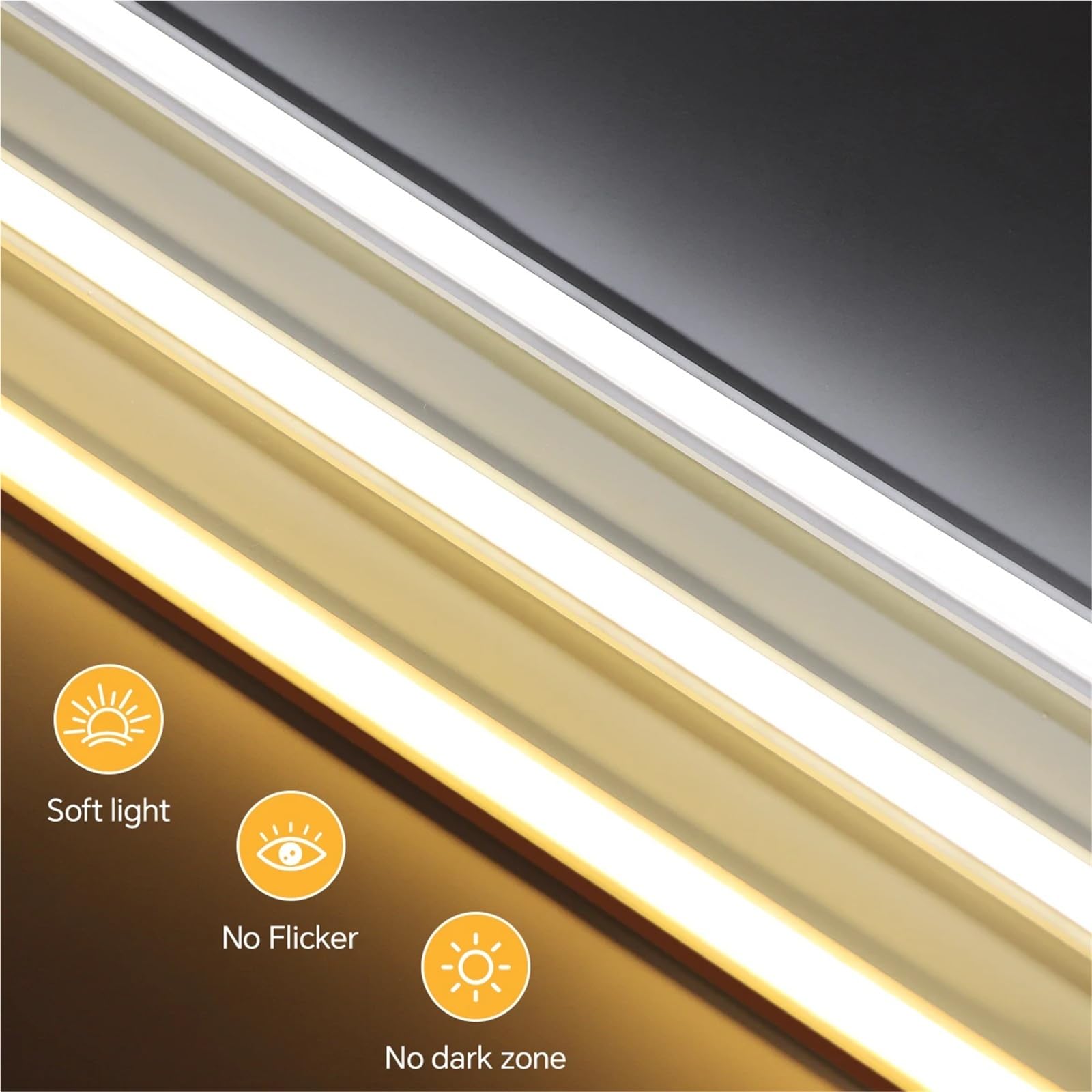 Tira de luz neón lineal incrustable, cinta LED autoadhesiva, pared TV for el hogar, rejilla madera grano, cortina , decoración techo integrada(White,2 PCS COB NEON TAPE_5M 16.4FT_EUROPEAN POWER PLUG)