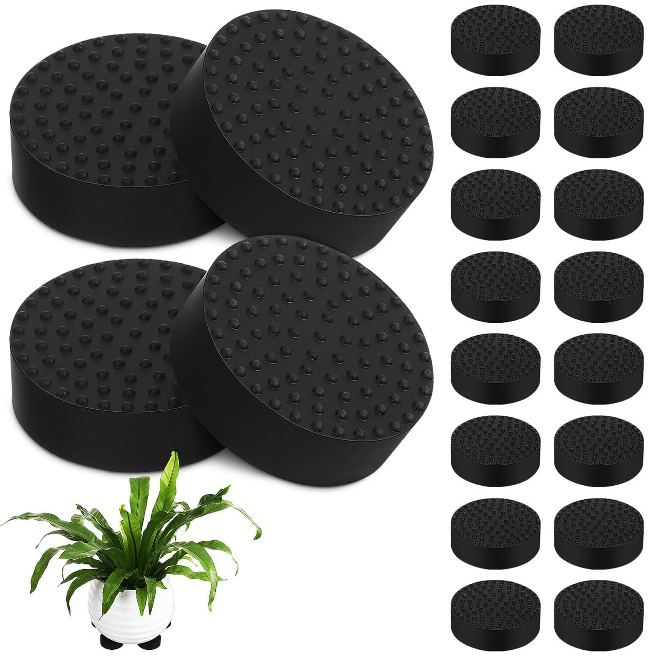 iplusmile 20 Piezas de Patas para Macetas de Goma Redondas, Soporte Elevador para Macetas Buena Capacidad de Carga, Ideales para Jardín E Interior