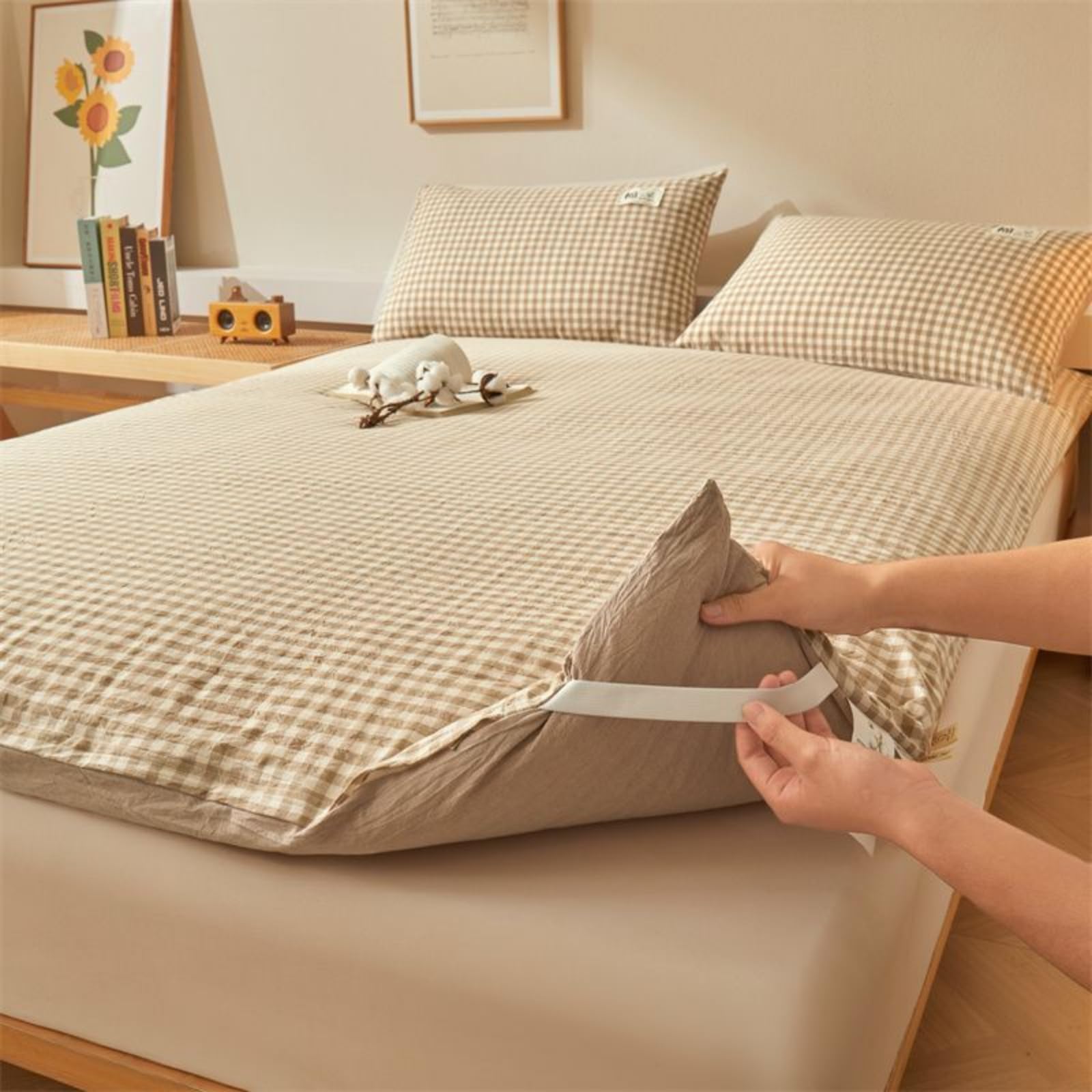 Nowoczesna miękka bawełniana futon nakładka na materac o grubości 1 cala składana mata podkładka podkładka sprężynowa osłona Mi Xiao 180 x 200 cm / 71 x 78 cali komfort i styl