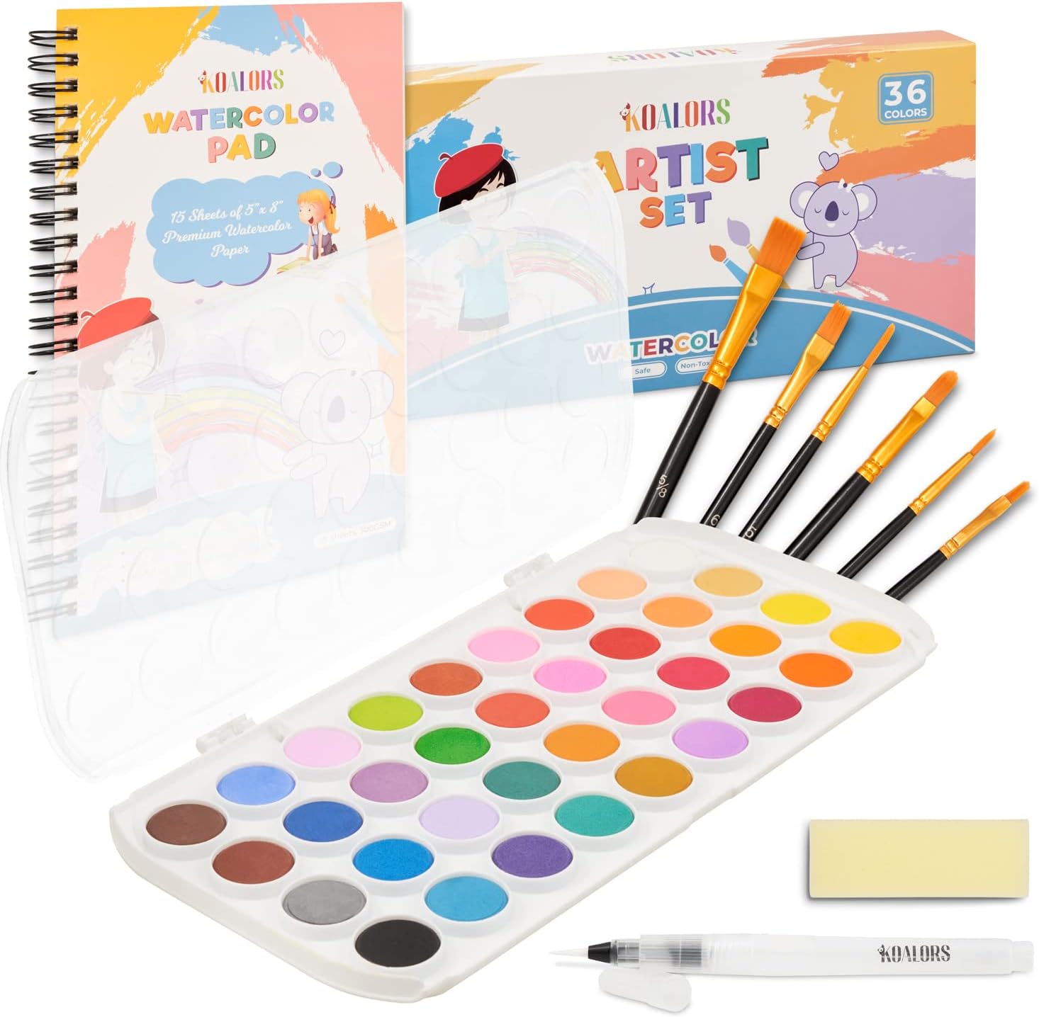 Shuttle Art 43 Pack Watercolor Paint Set, 36 Colors
